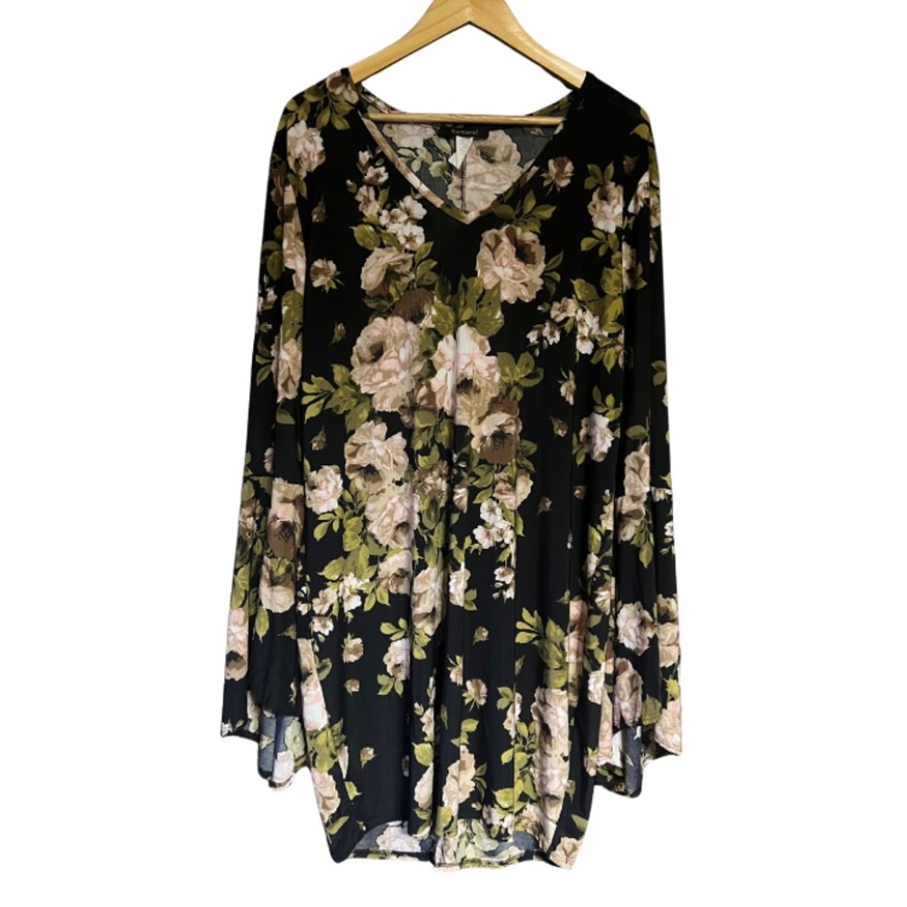 Floral Black and Cream Women's Dress
